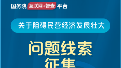 rb艹我啊啊啊用力国务院“互联网+督查”平台公开征集阻碍民营经济发展壮大问题线索